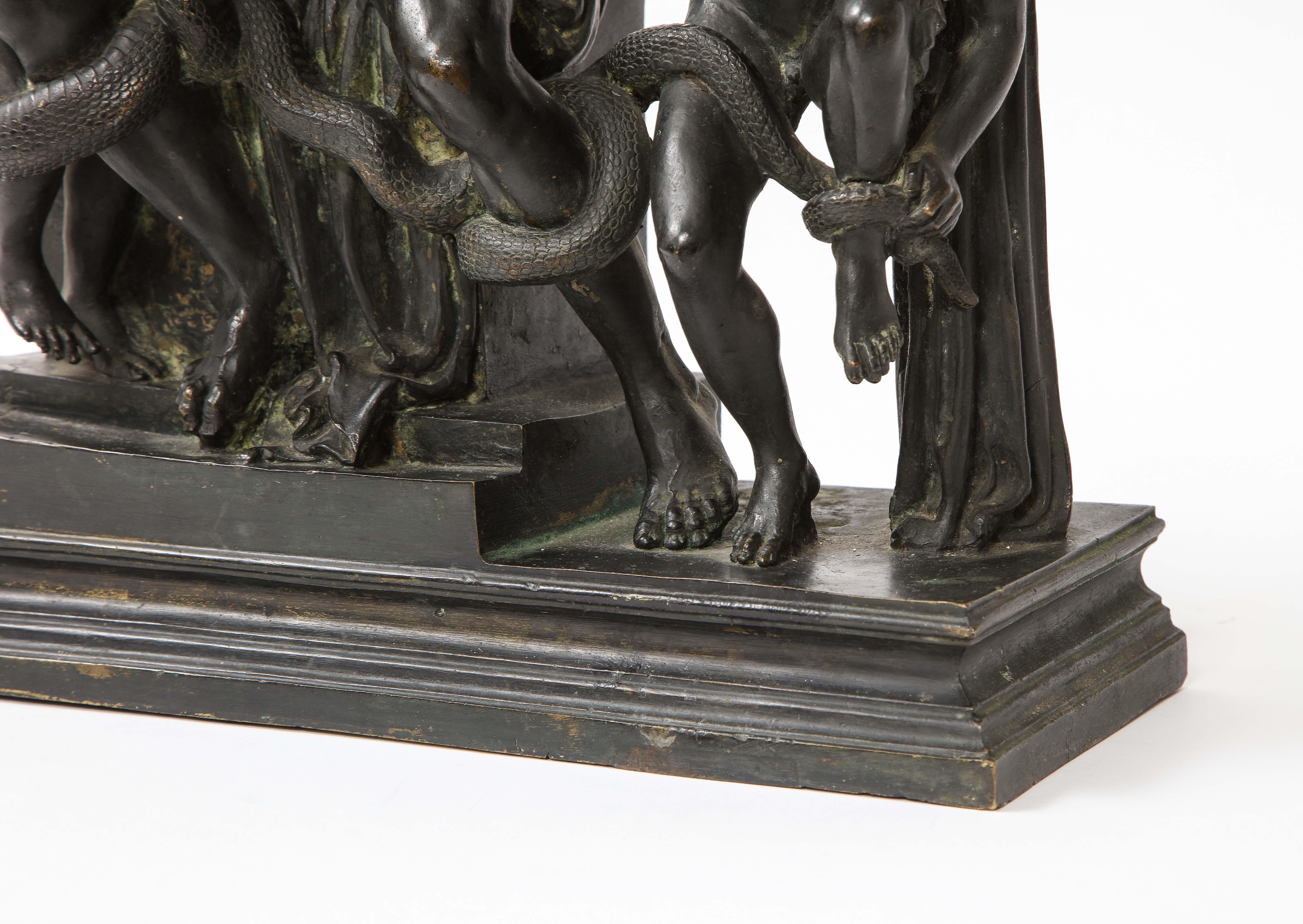 An Early, Late 17th to 18th Century, Patinated Bronze Model of Laocoön 10
