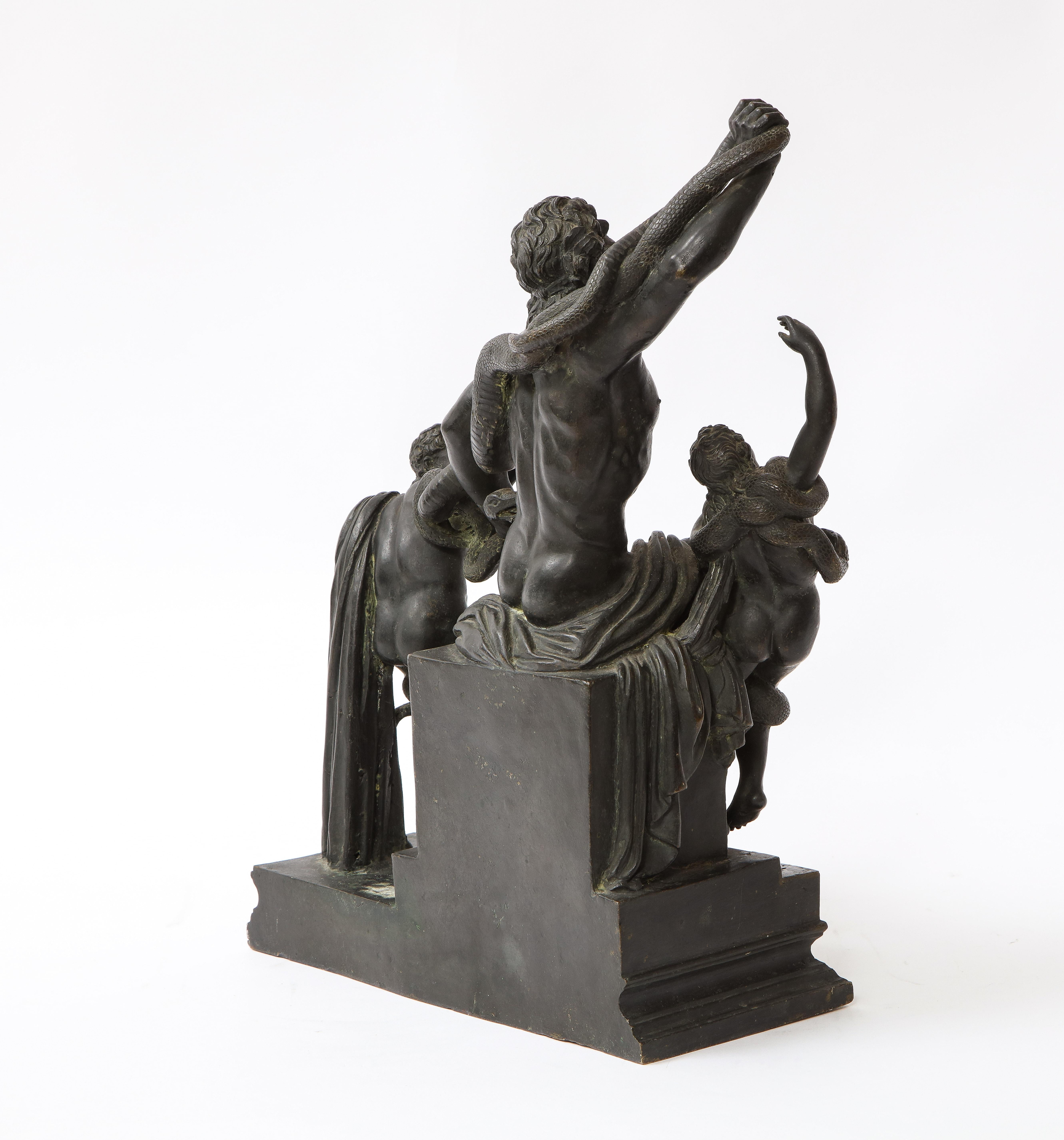 An Early, Late 17th to 18th Century, Patinated Bronze Model of Laocoön In Good Condition In New York, NY