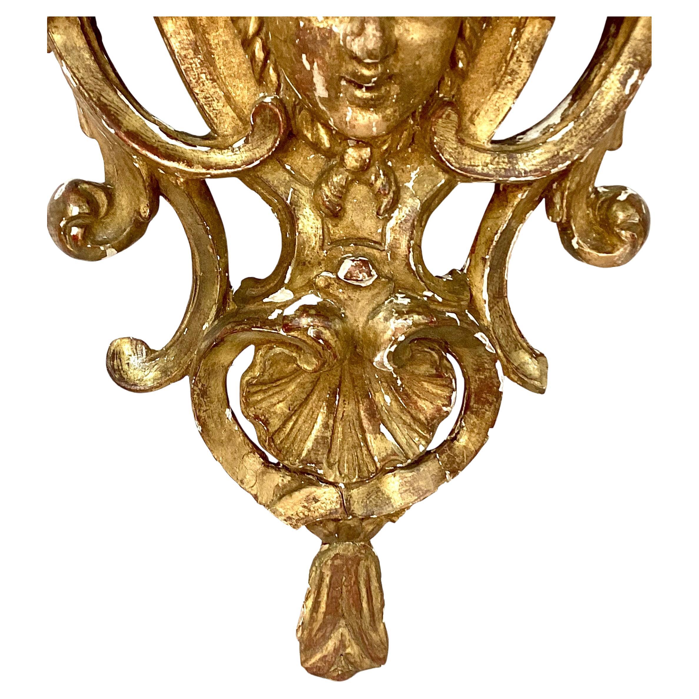 French An Early Louis XV Carved And Giltwood Wall Bracket For Sale