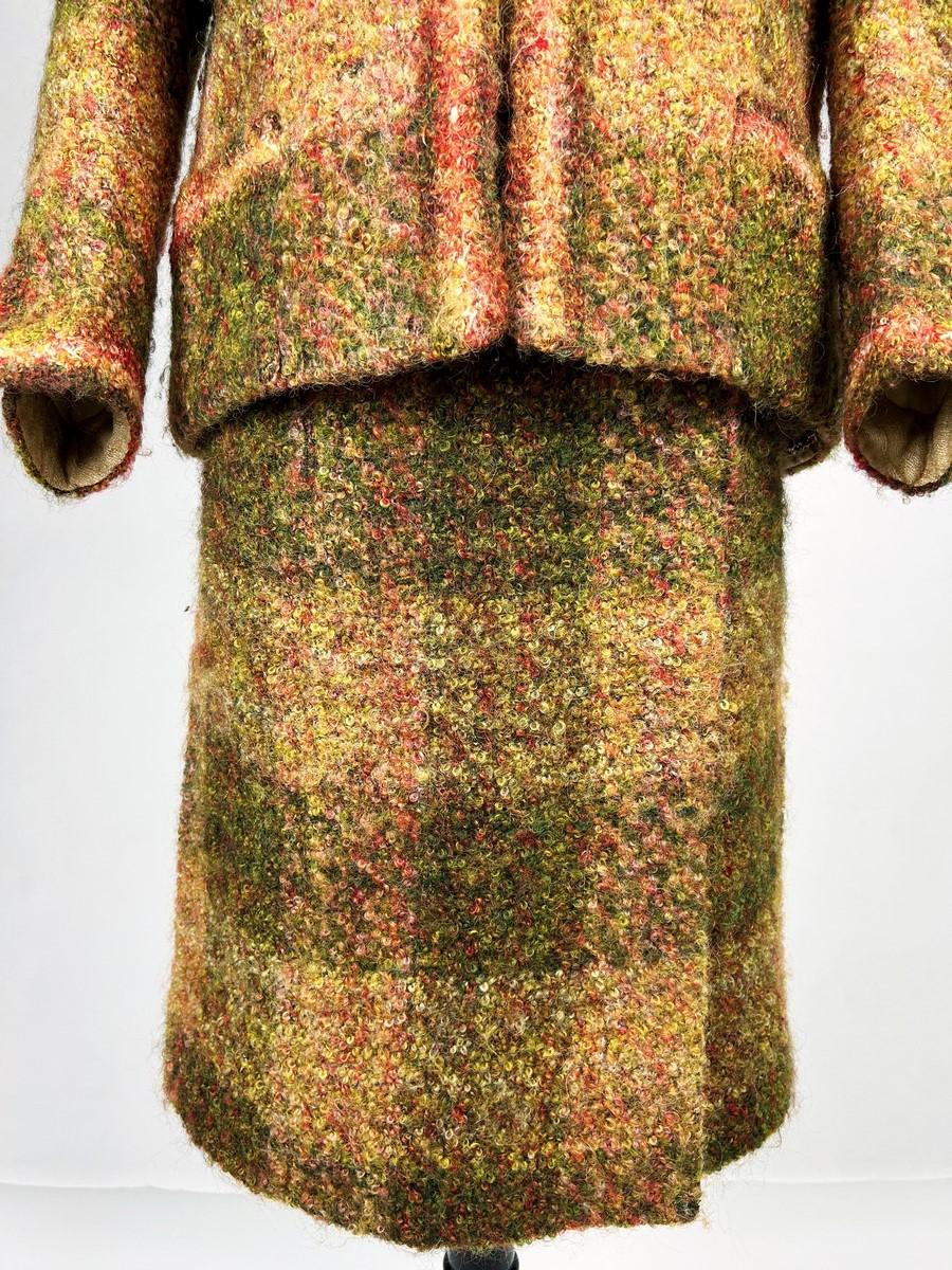 Traje de falda de Alta Costura Mademoiselle Chanel en cuadros escoceses de mohair Circa 1955-1960 en venta 1