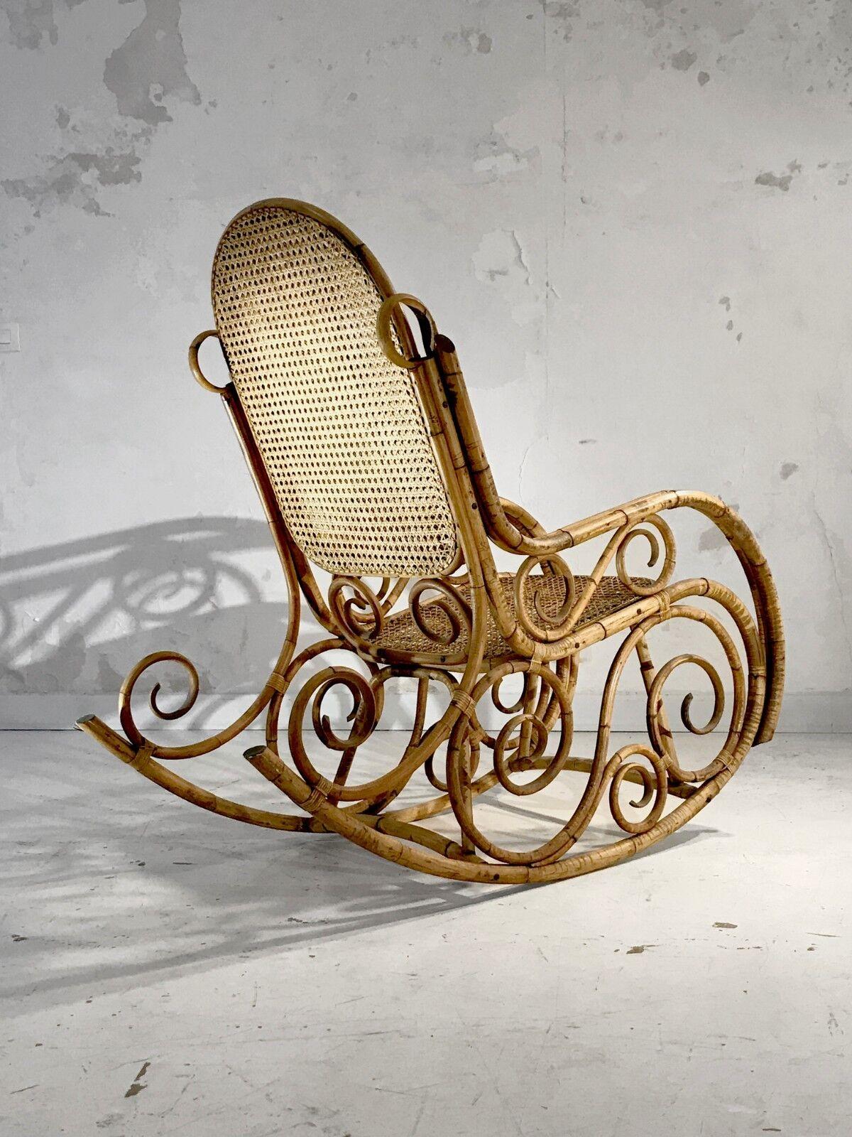 Early 20th Century An Early MODERN NEO-CLASSICAL FREE-FORM ROCKING-CHAIR by THONET, France 1900 For Sale