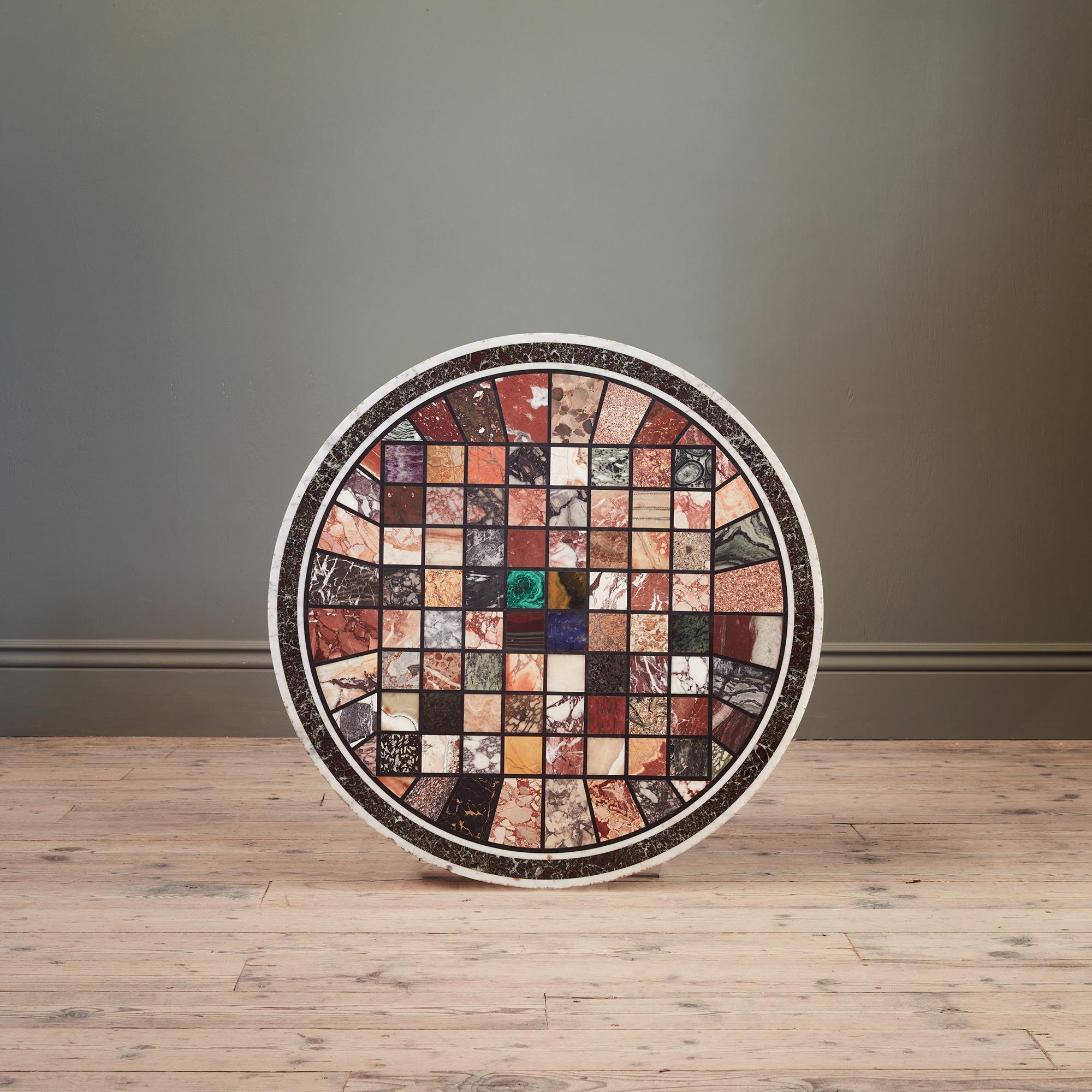 Inlay An Early Nineteenth Century Circular Table, with Specimen Marble Top For Sale