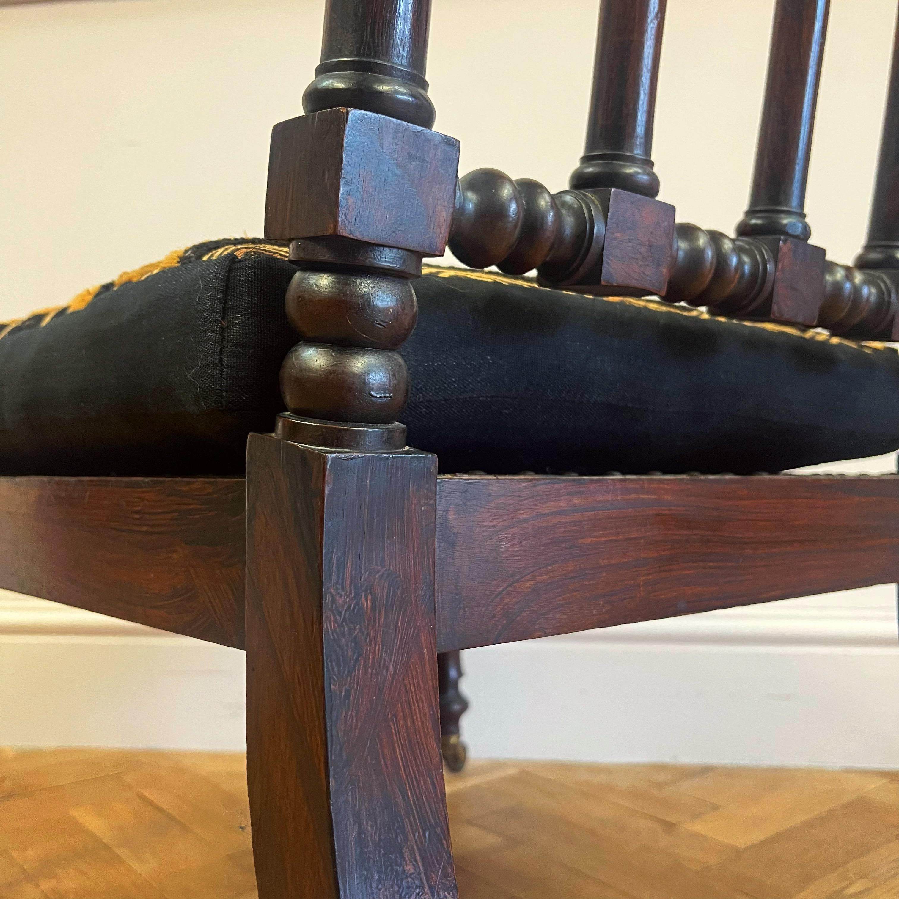 Hand-Painted An Early Nineteenth Century Faux Rosewood Rail Back Side Chair For Sale