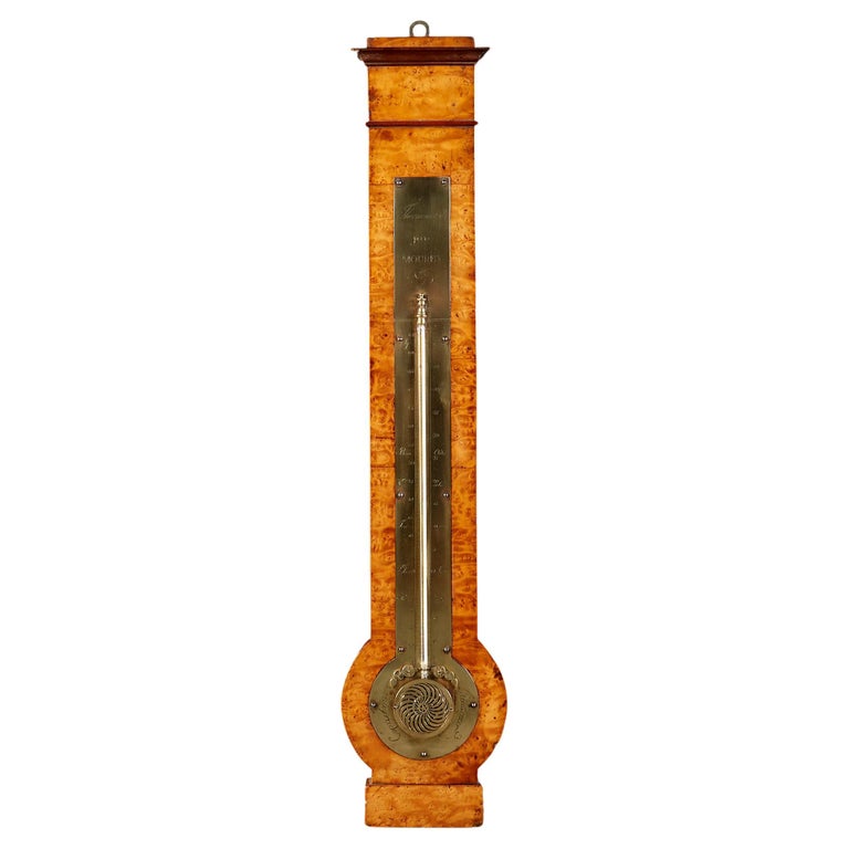 1960s Hanging Brass Temperature Thermometer Gauge For Sale at 1stDibs