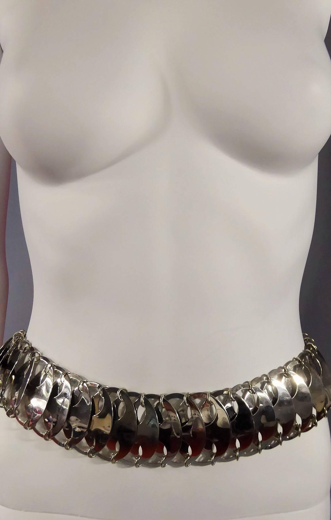 Ein früher Paco Rabanne Couture Metallic-Gürtel CIRCA 1970/1980 im Angebot 3