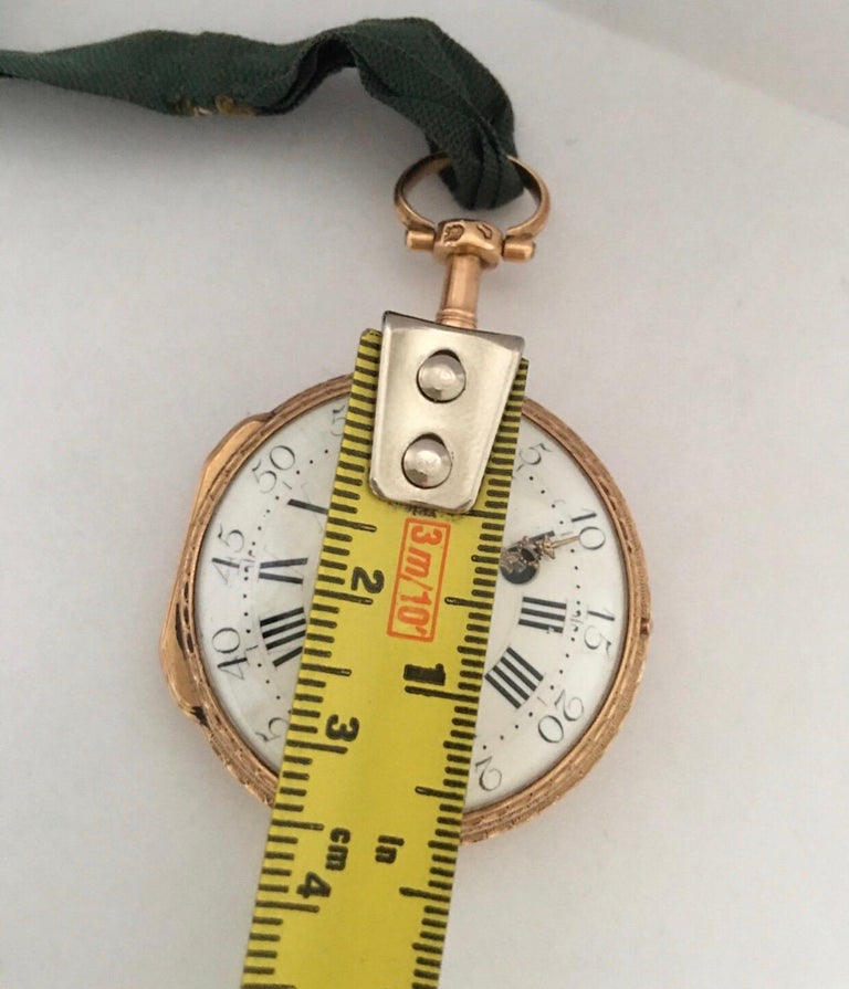 Early and Rare Verge Fusee 18 Karat Gold Pocket Watch For Sale at