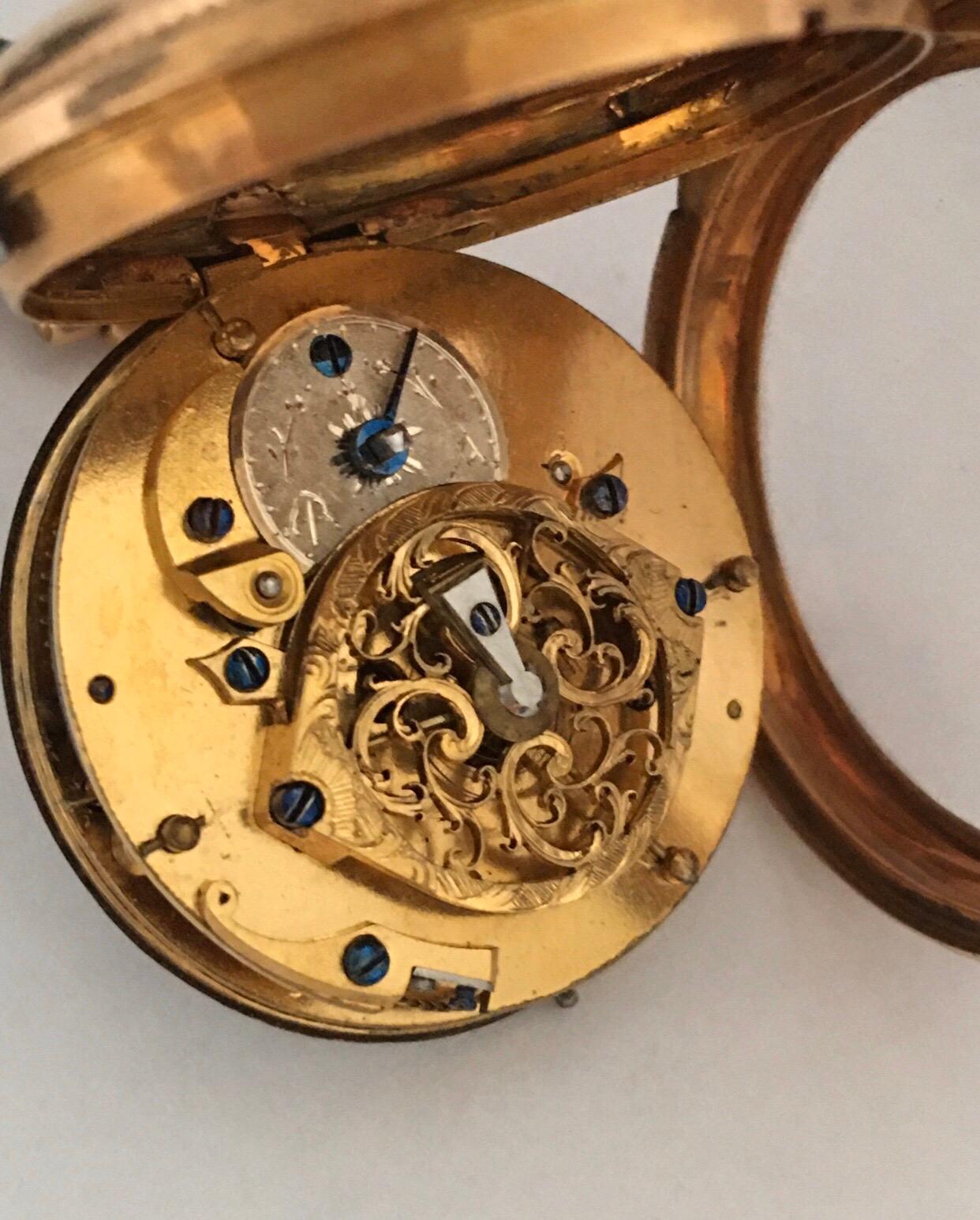Early and Rare Verge Fusee 18 Karat Gold Pocket Watch In Good Condition For Sale In Carlisle, GB