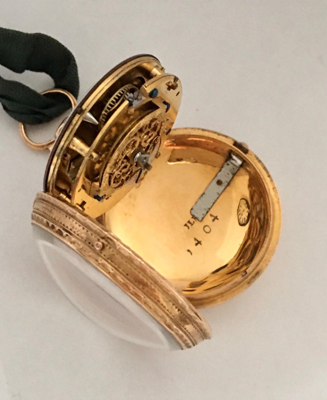 Early and Rare Verge Fusee 18 Karat Gold Pocket Watch For Sale 1
