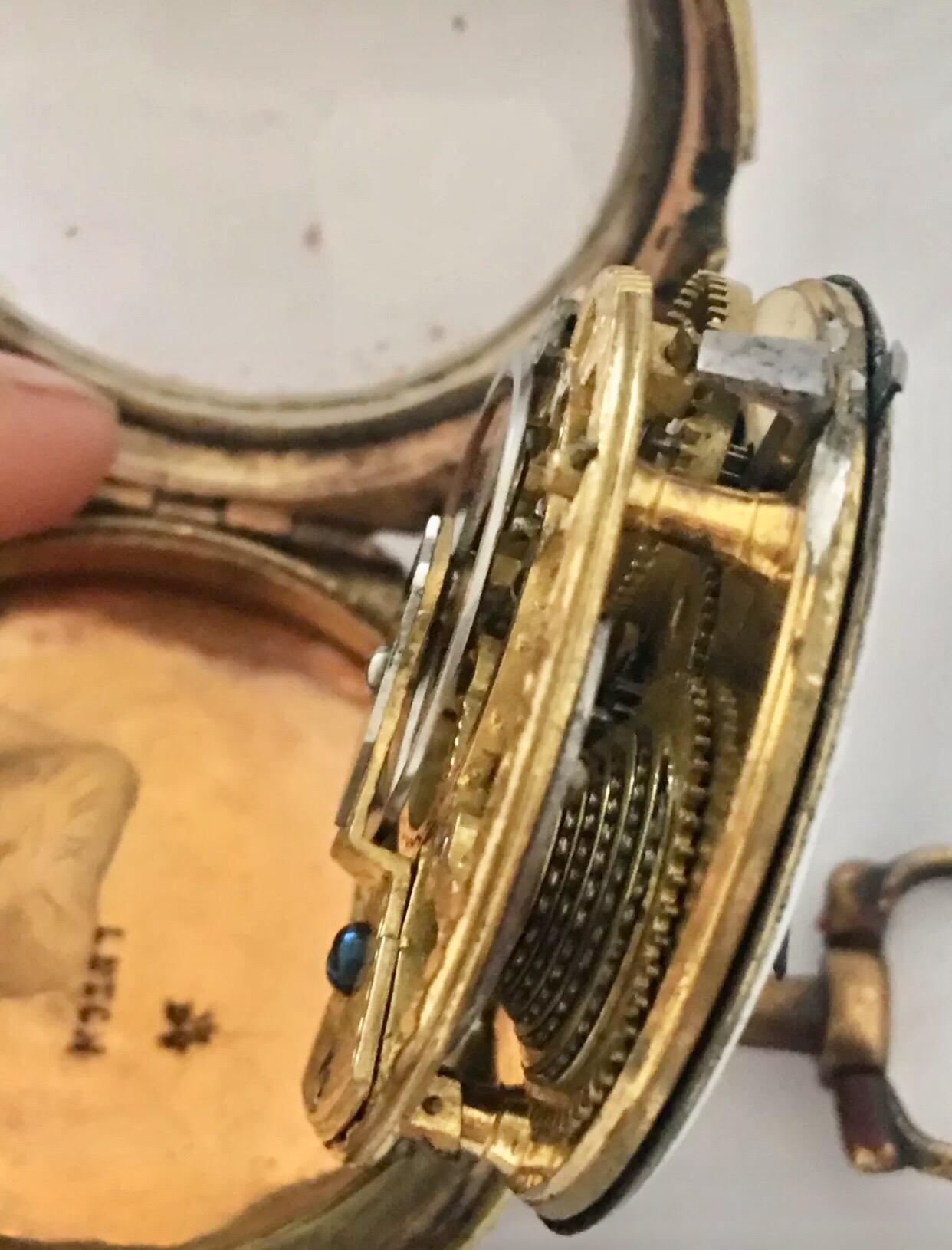 Early Rare Verge Fusee Enamel Pocket Watch Signed Van.Den.Bruel A Lille For Sale 4