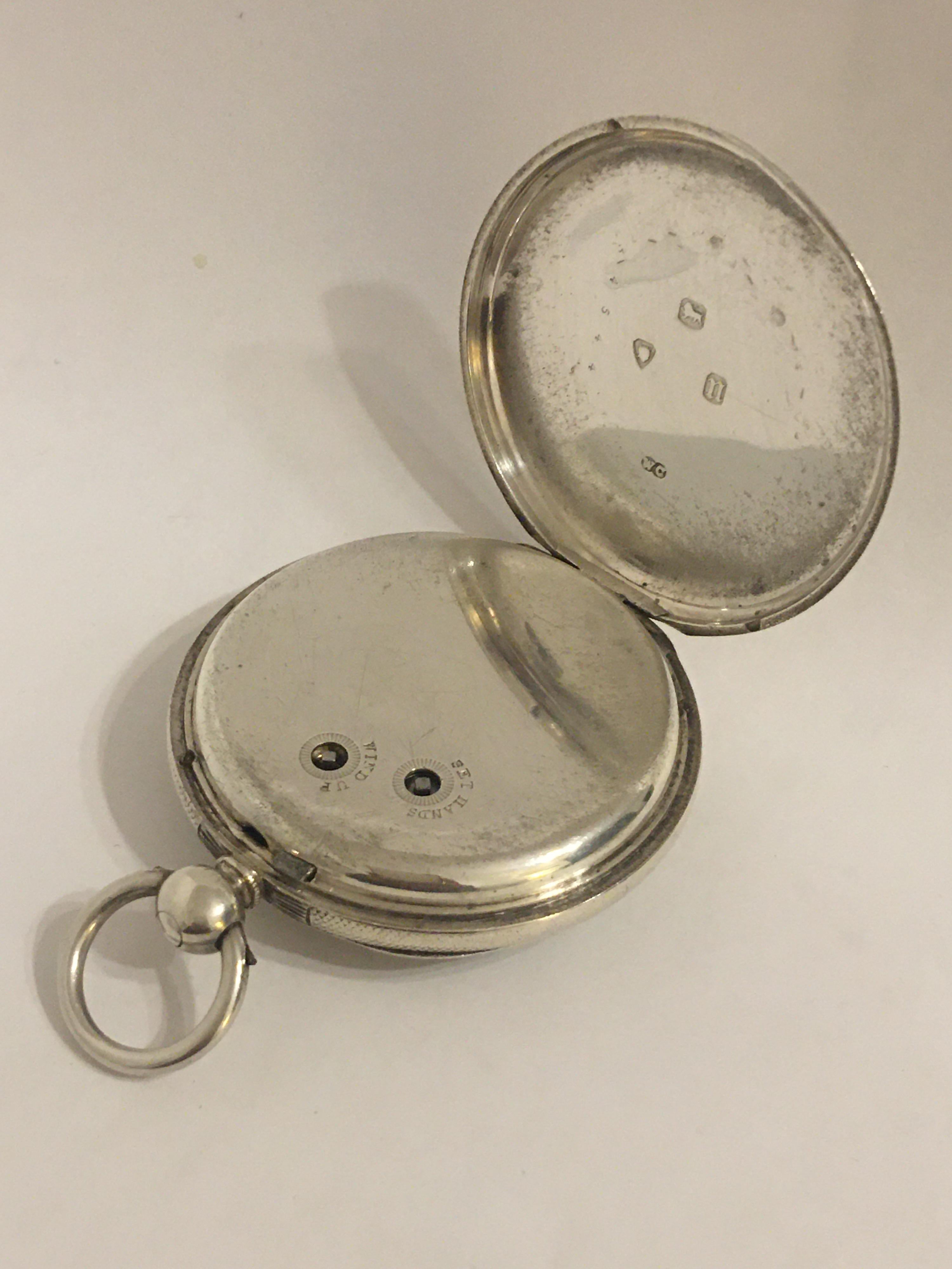 Early Silver Pocket Watch with Swift Second In Good Condition For Sale In Carlisle, GB
