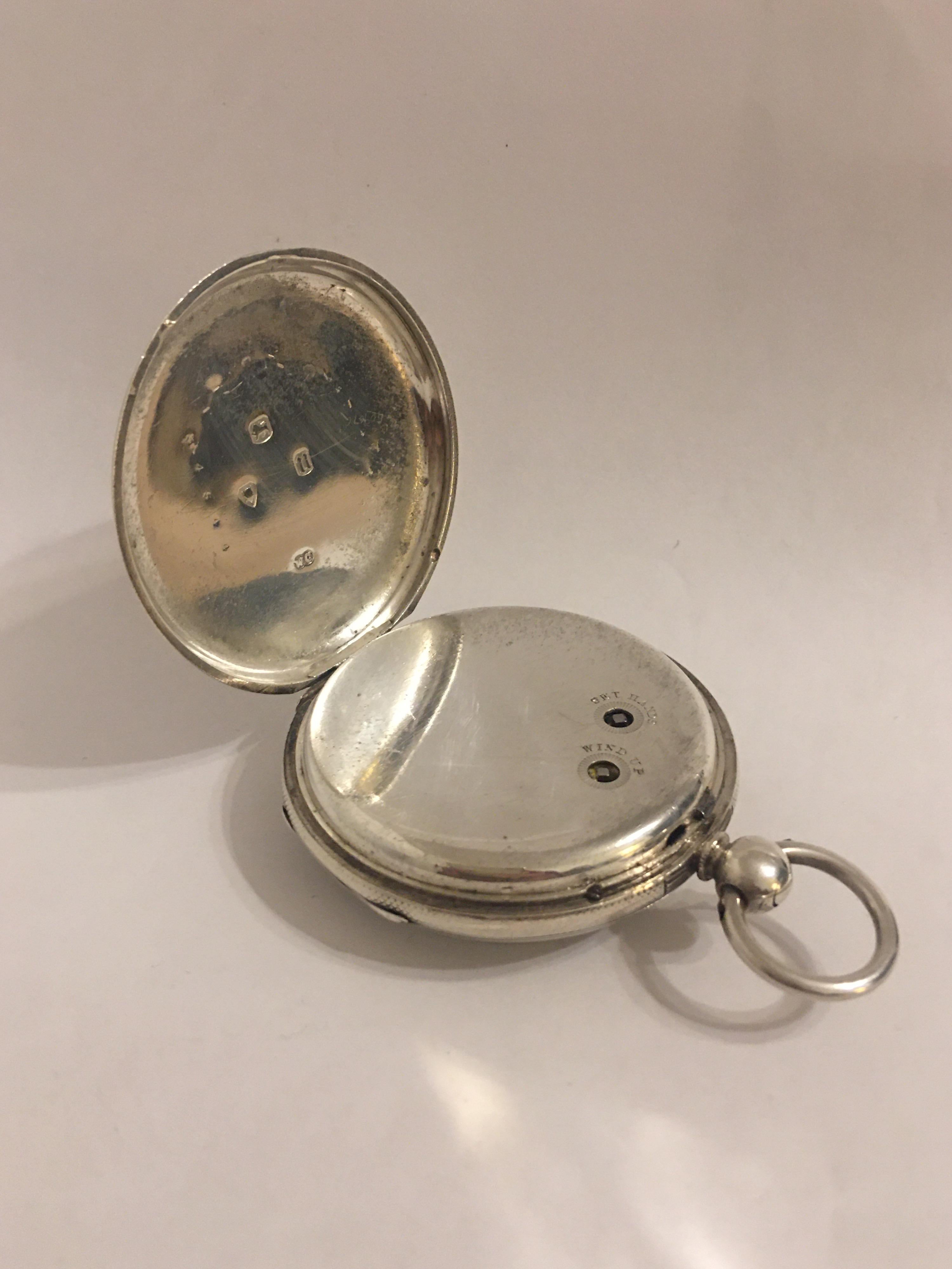 Early Silver Pocket Watch with Swift Second For Sale 2