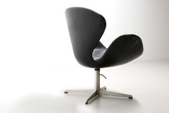 Early Swan Chair in Black Leather, Arne Jacobsen