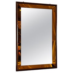 Antique An Early to Mid Twentieth Century Italian Amber Glass Bordered Mirror