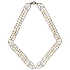 A Early Twentieth Century Seed Pearl and Diamond Choker