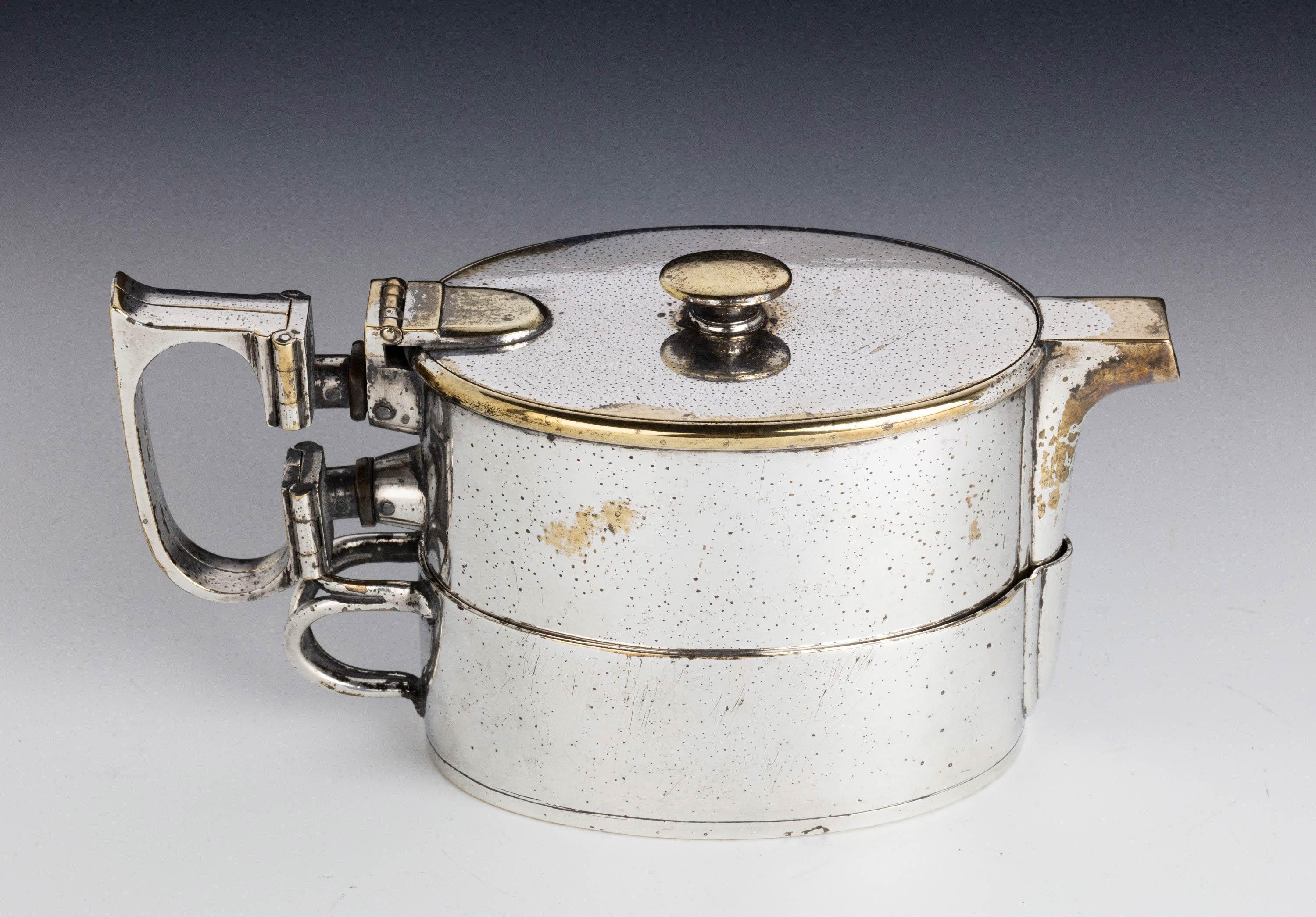 An  Early Twentieth Century  Twin Handled Silver Plated On Nickel Teapot 5