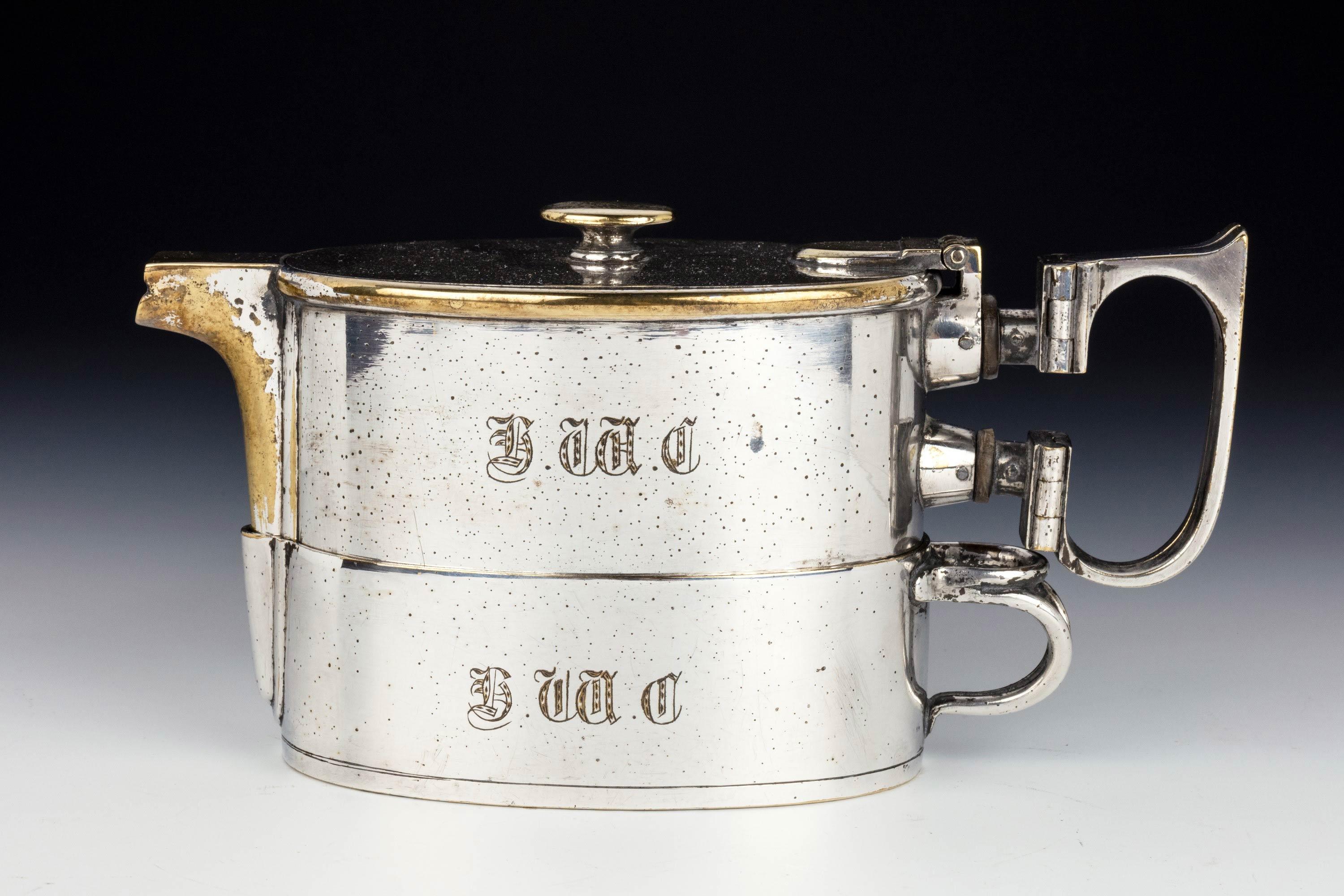 An  Early Twentieth Century  Twin Handled Silver Plated On Nickel Teapot 3