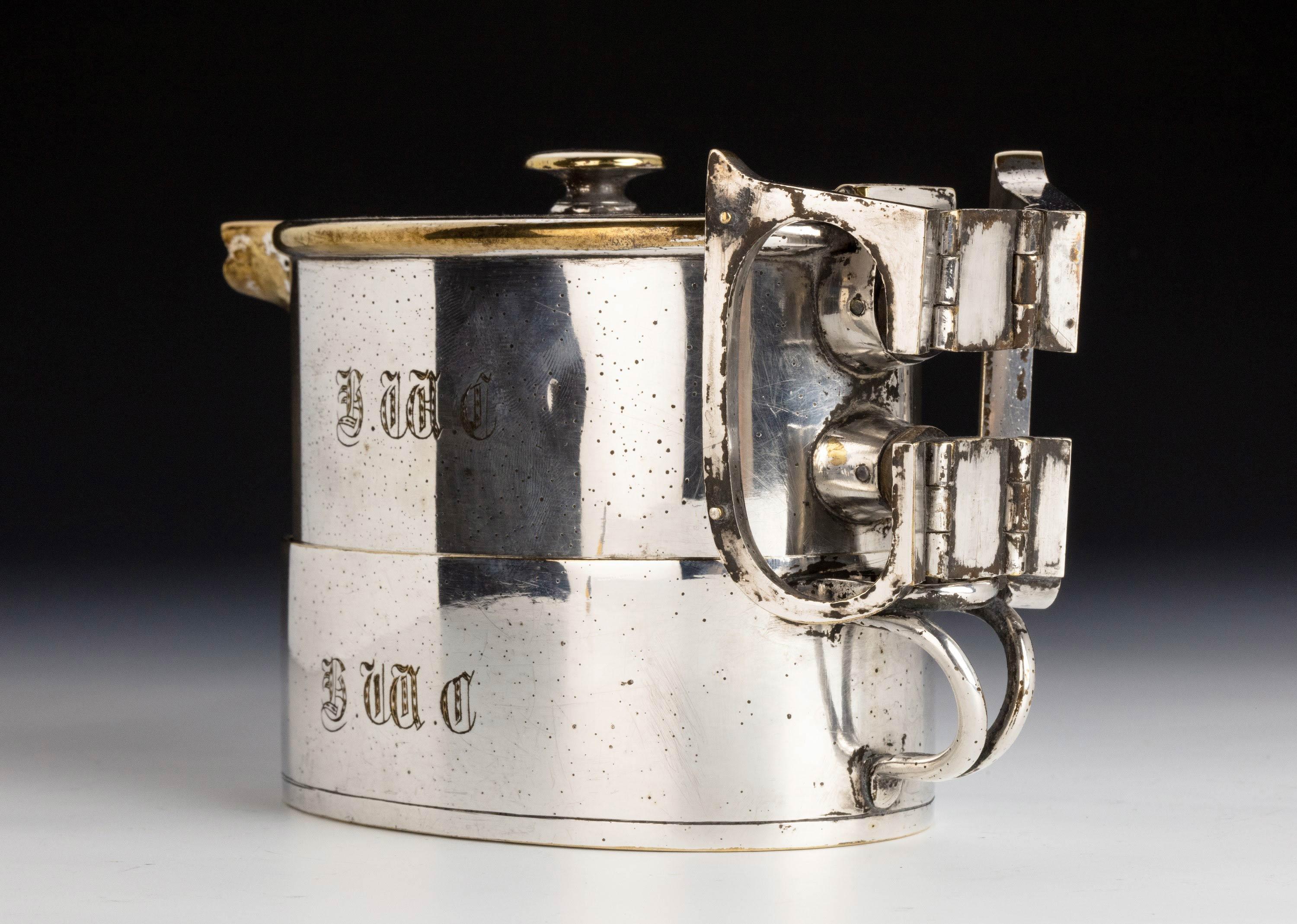 An  Early Twentieth Century  Twin Handled Silver Plated On Nickel Teapot 4