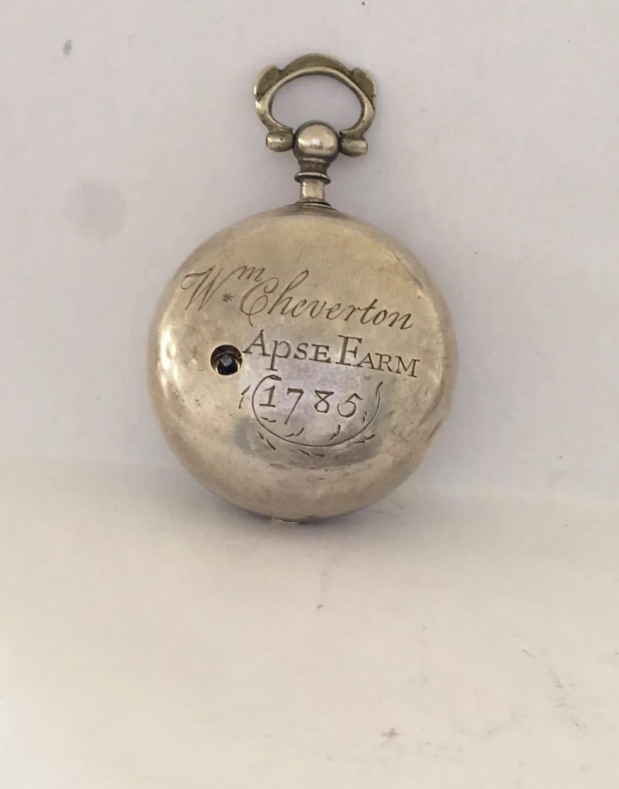 Early Verge English Fusee Pocket Watch Signed Richard Smith, Newport, circa 1730 3