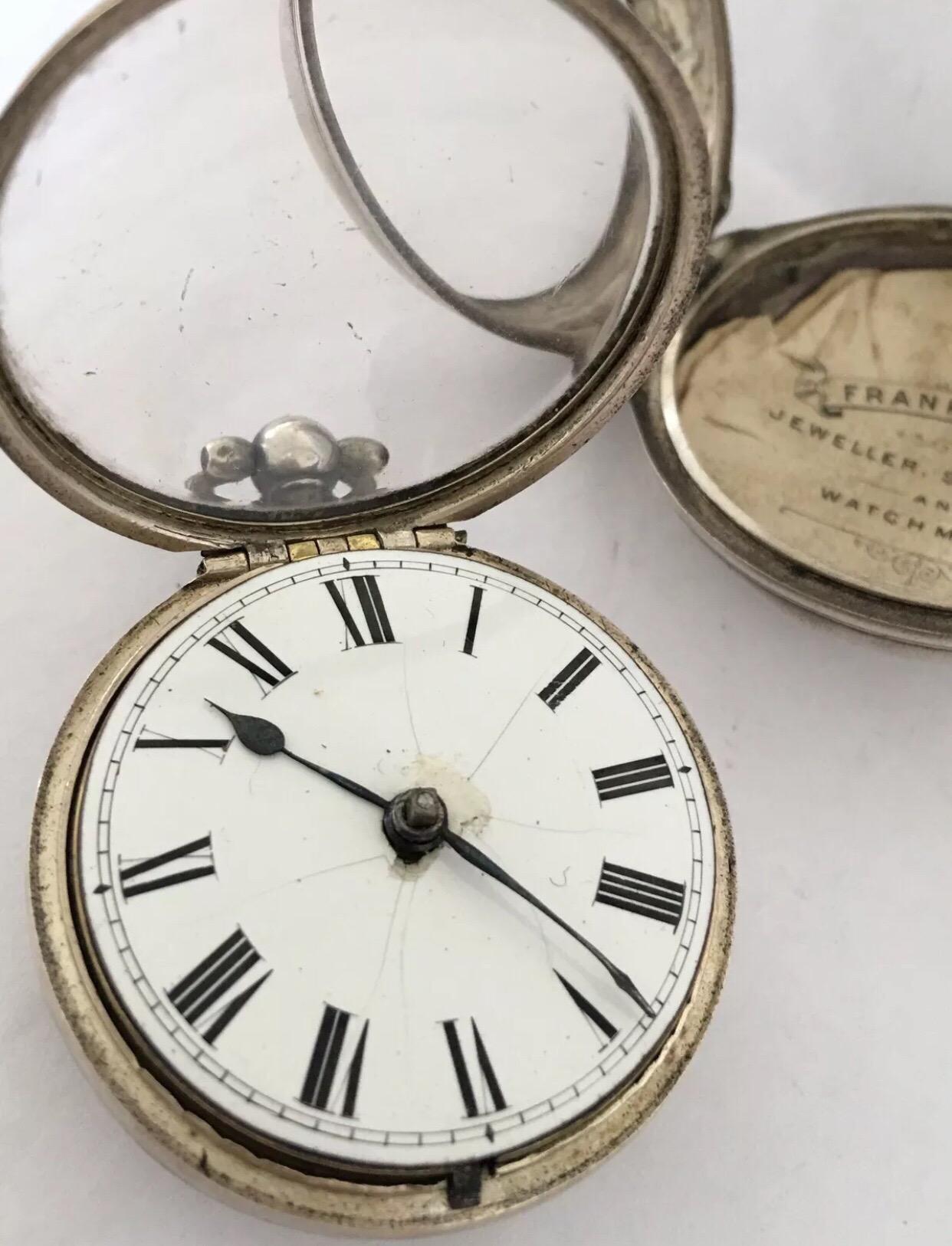 Early Verge English Fusee Pocket Watch Signed Richard Smith, Newport, circa 1730 In Fair Condition In Carlisle, GB