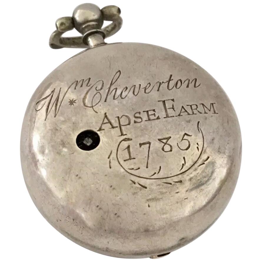 Early Verge English Fusee Pocket Watch Signed Richard Smith, Newport, circa 1730