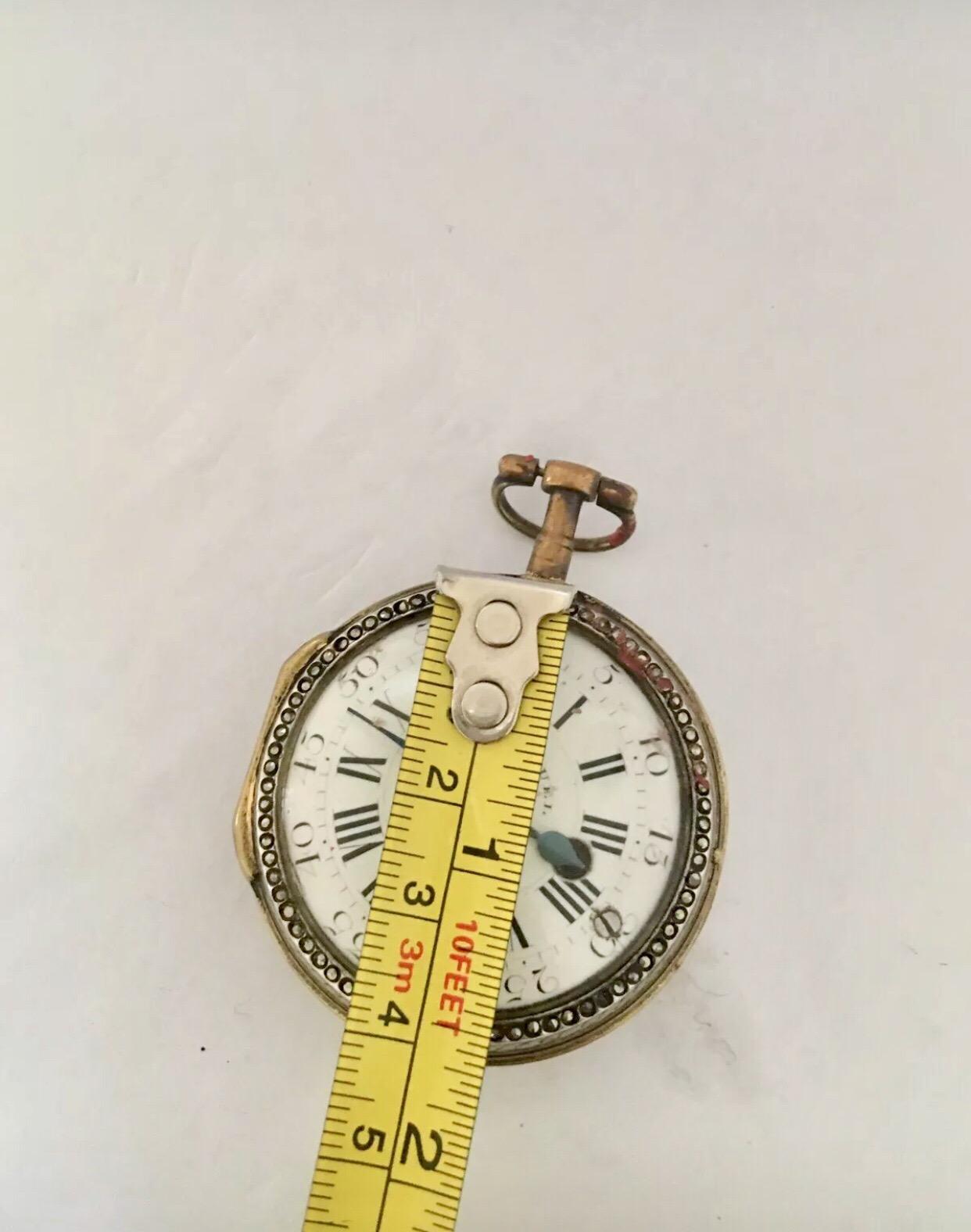 An Early Verge Fusee Enamel Pocket Watch Signed Van.Den.Bruel A Lille In Fair Condition For Sale In Carlisle, GB