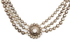 Early Victorian Diamond Necklace and Earrings Set, England, circa 1840