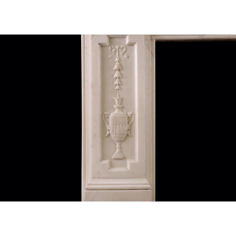 British An Early Victorian Fireplace in White Statuary Marble For Sale