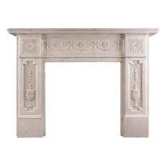 An Early Victorian Fireplace in White Statuary Marble