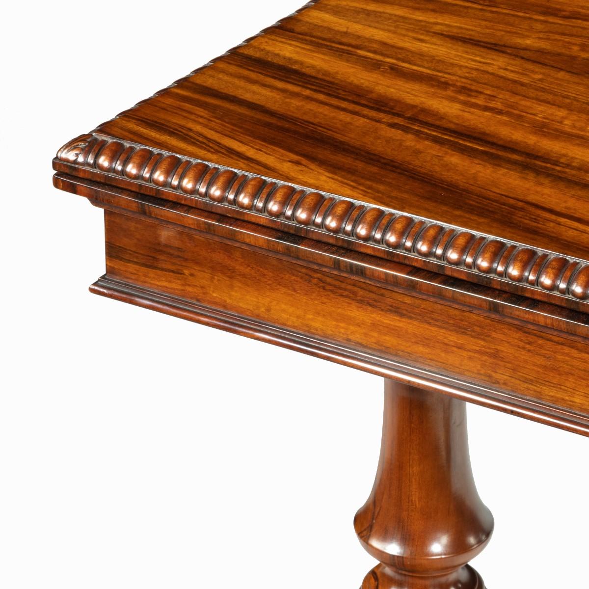 19th Century Early Victorian Goncalo Alves Card Table Attributed to Gillows For Sale