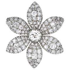 Early Victorian Jasmine Petal Diamond Brooch