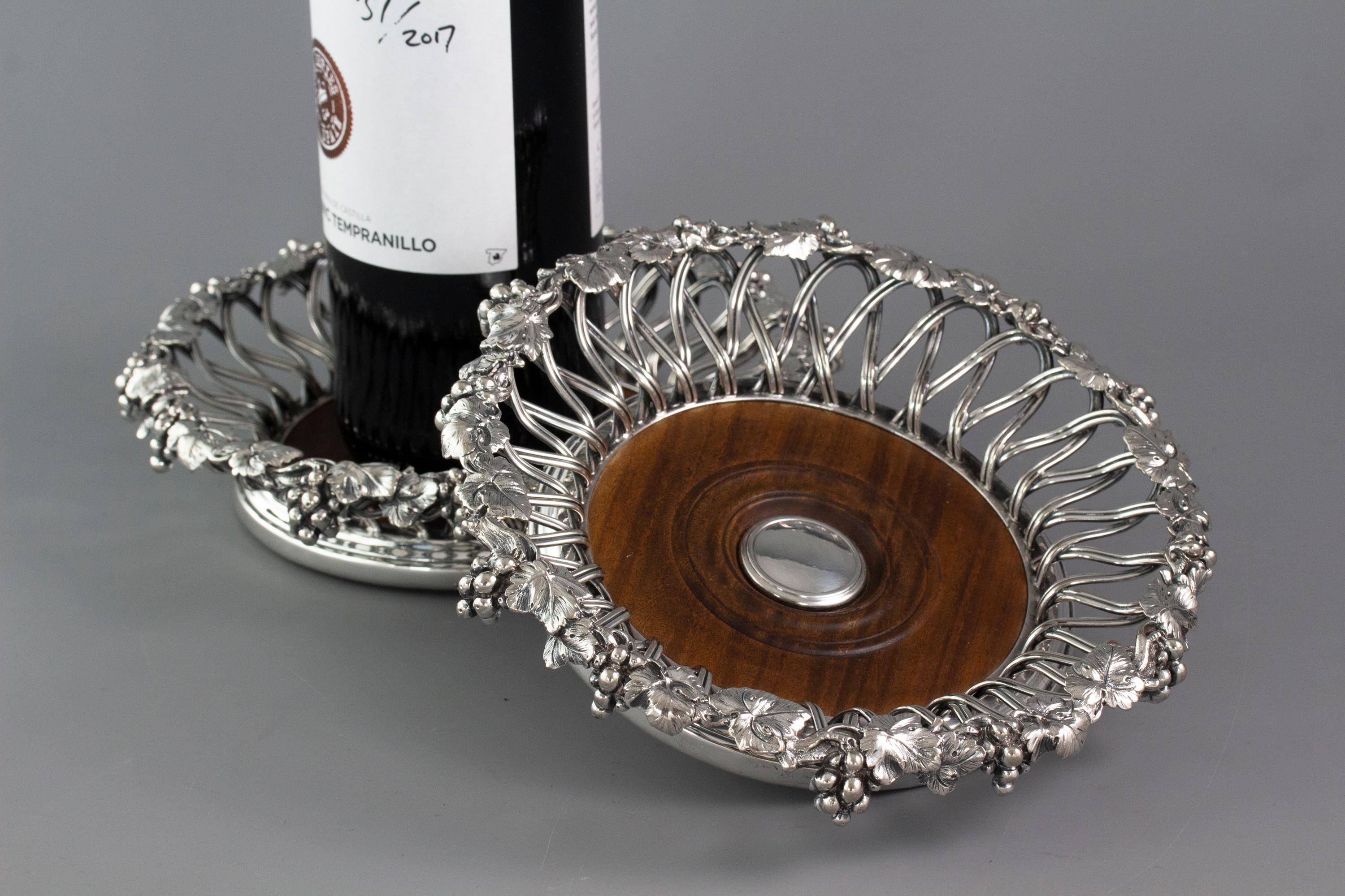 Early Victorian Pair of Silver Plate Wine Coasters, circa 1840 6