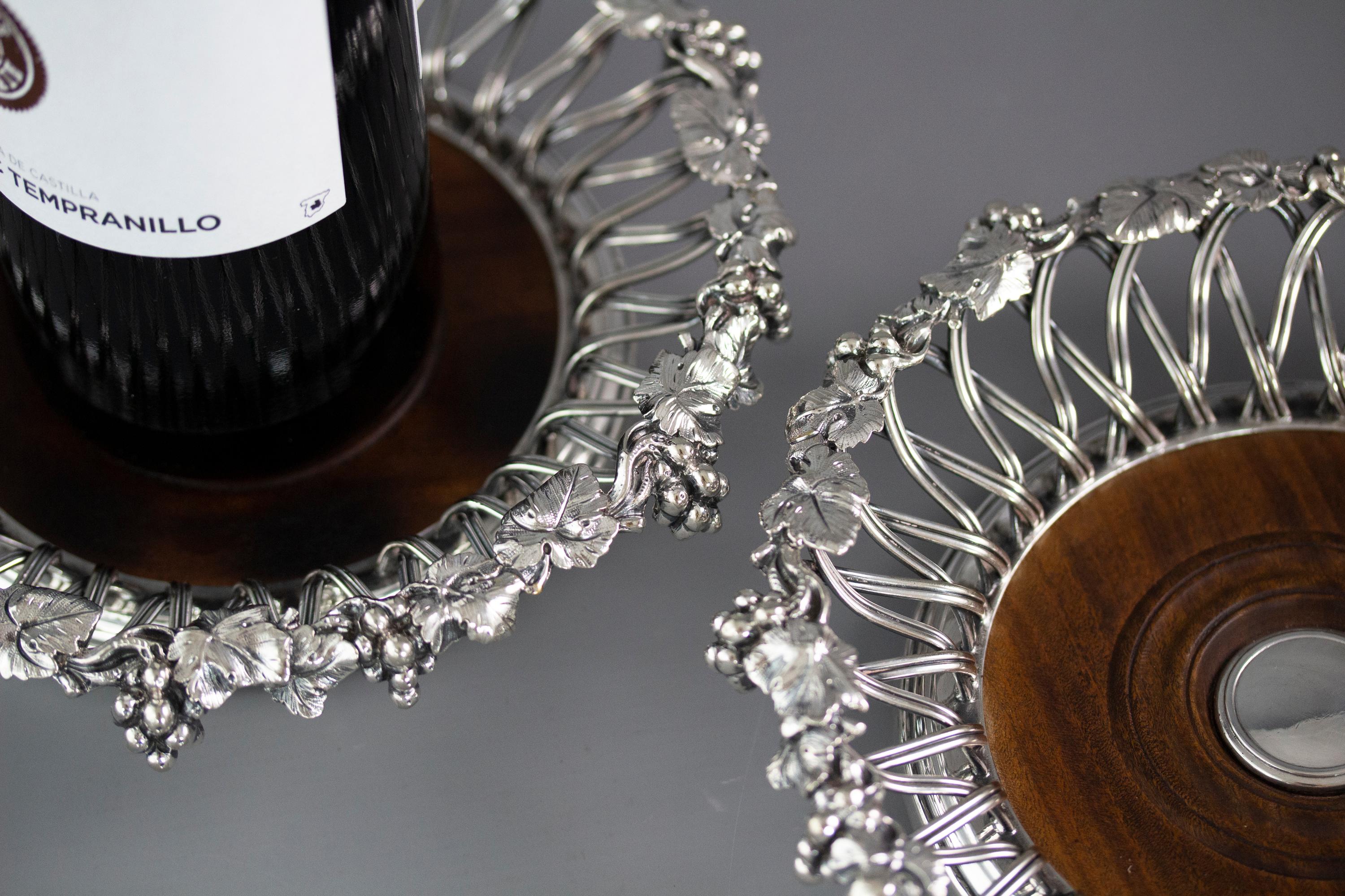 Early Victorian Pair of Silver Plate Wine Coasters, circa 1840 7