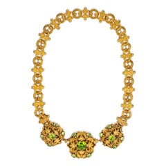 Early Victorian Peridot and Gold Parure