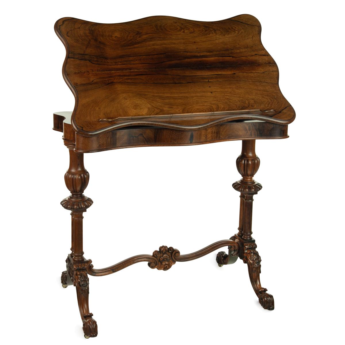 English Early Victorian Rosewood Reading Table For Sale