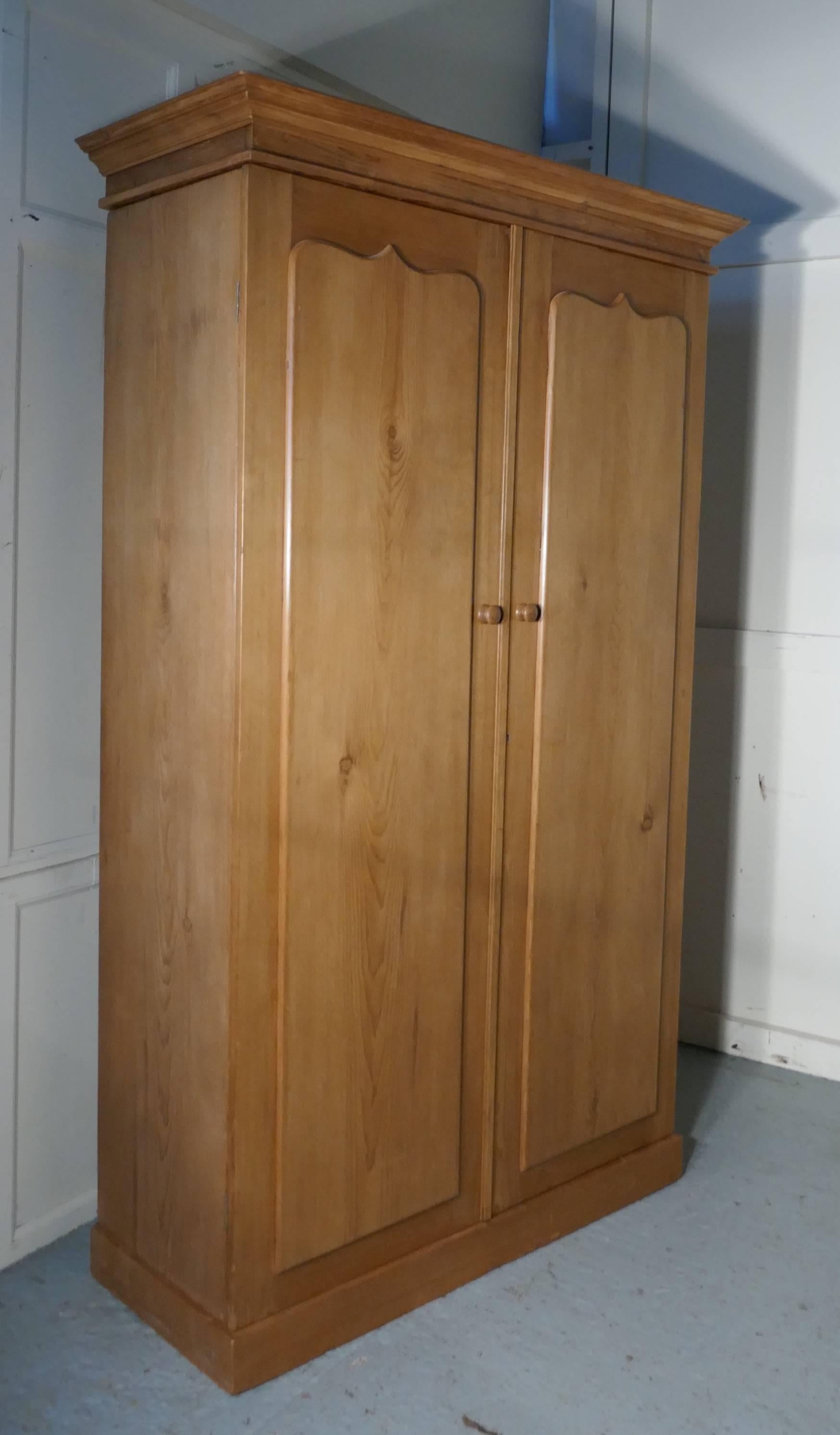 Early Victorian Stripped Pine Wardrobe 3
