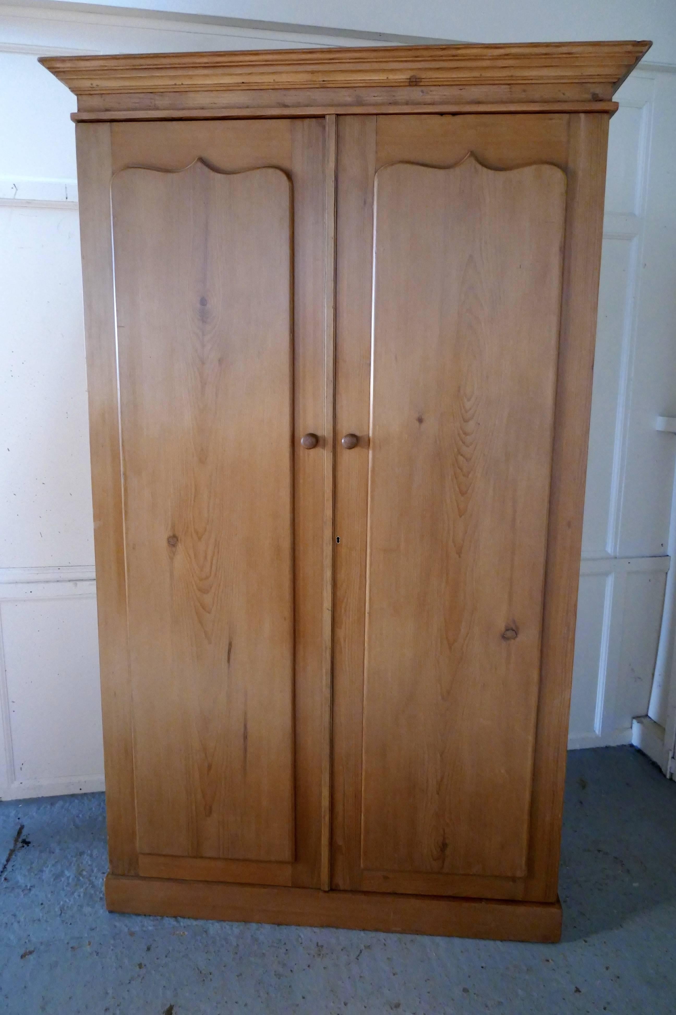 Early Victorian Stripped Pine Wardrobe 1