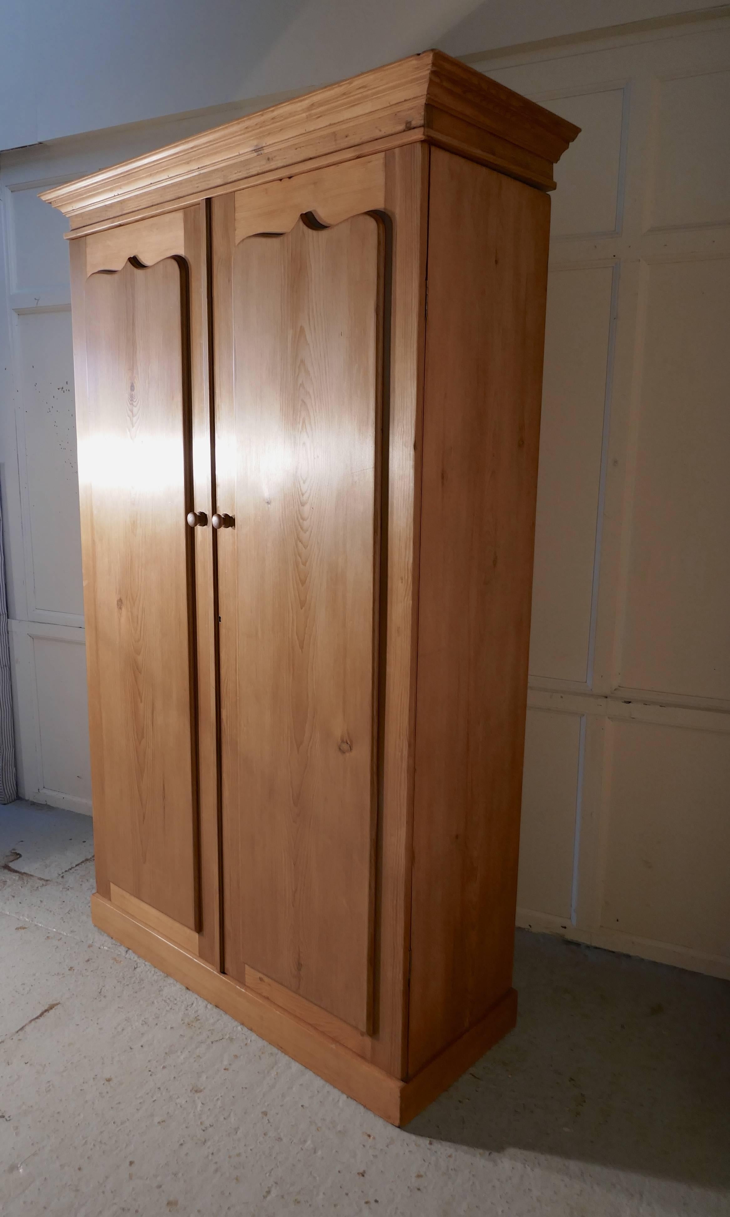 Early Victorian Stripped Pine Wardrobe 2