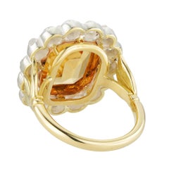 An early Victorian topaz and diamond cluster ring