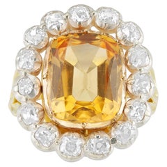 An early Victorian topaz and diamond cluster ring