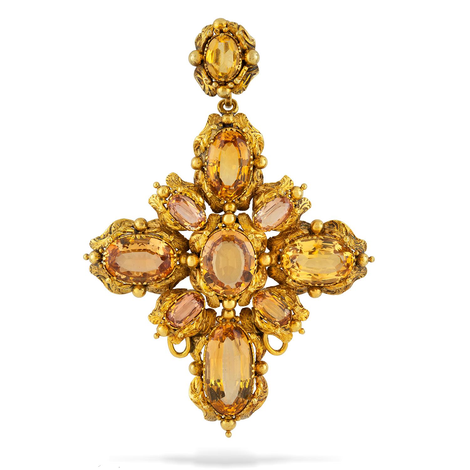 Primo vittoriano Suite vittoriana di Topazio e Oro Repousse in vendita