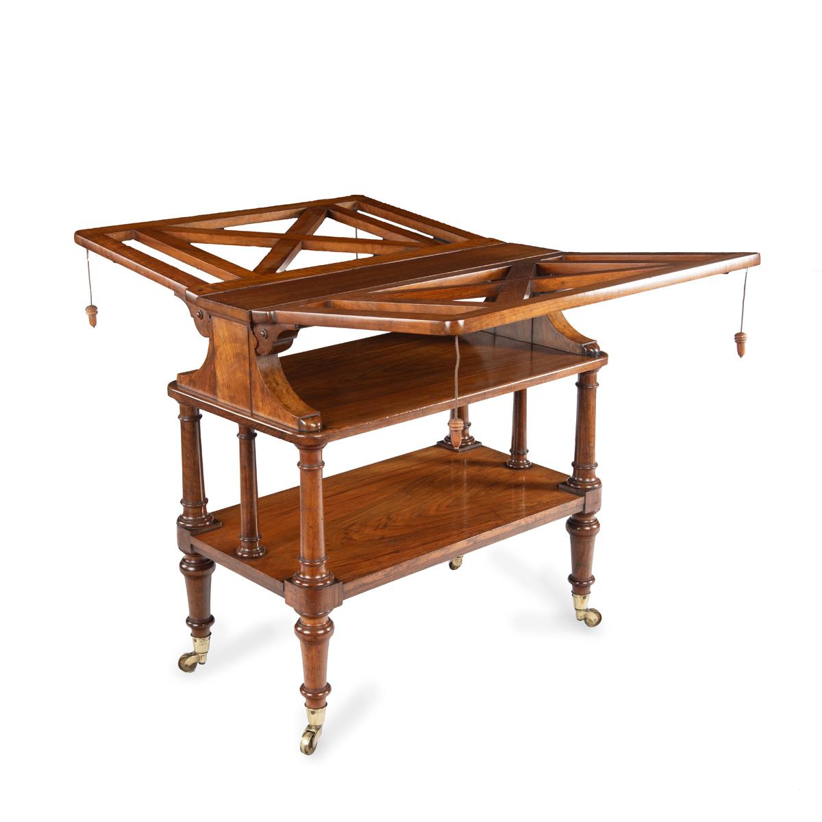 English An early Victorian walnut folio stand attributed to Holland & Sons For Sale