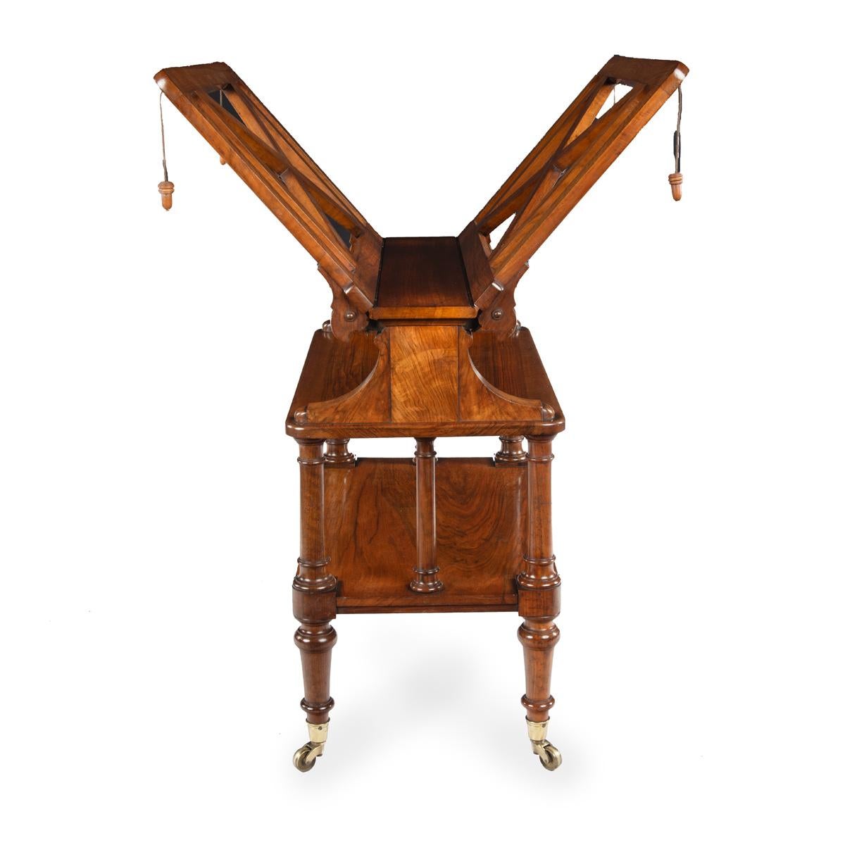 19th Century An early Victorian walnut folio stand attributed to Holland & Sons For Sale