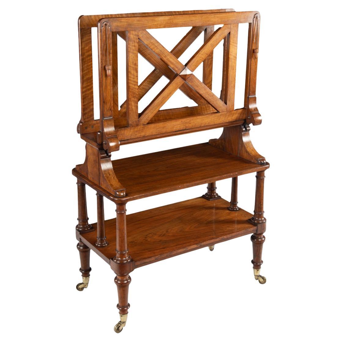 An early Victorian walnut folio stand attributed to Holland & Sons For Sale