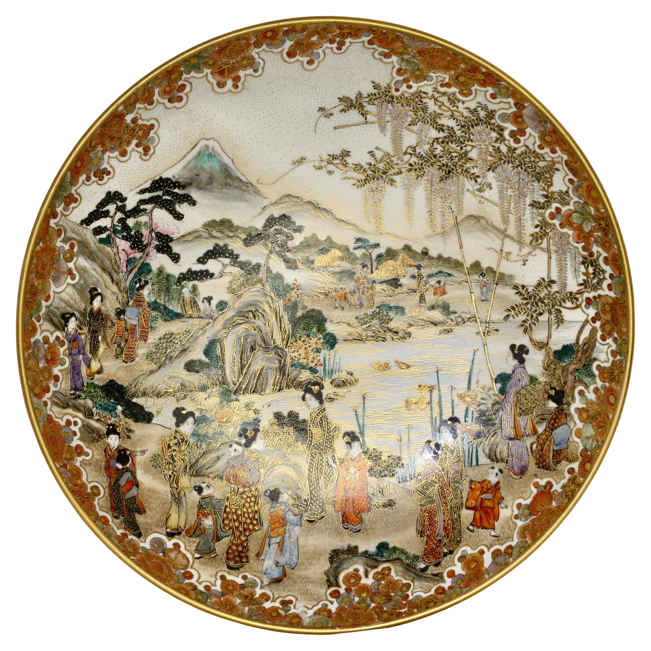 An Earthenware Dish By Kinkozan, Meiji period, late 19th century