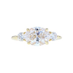 East West Oval Diamond Engagement Ring in a Three-Stone Setting