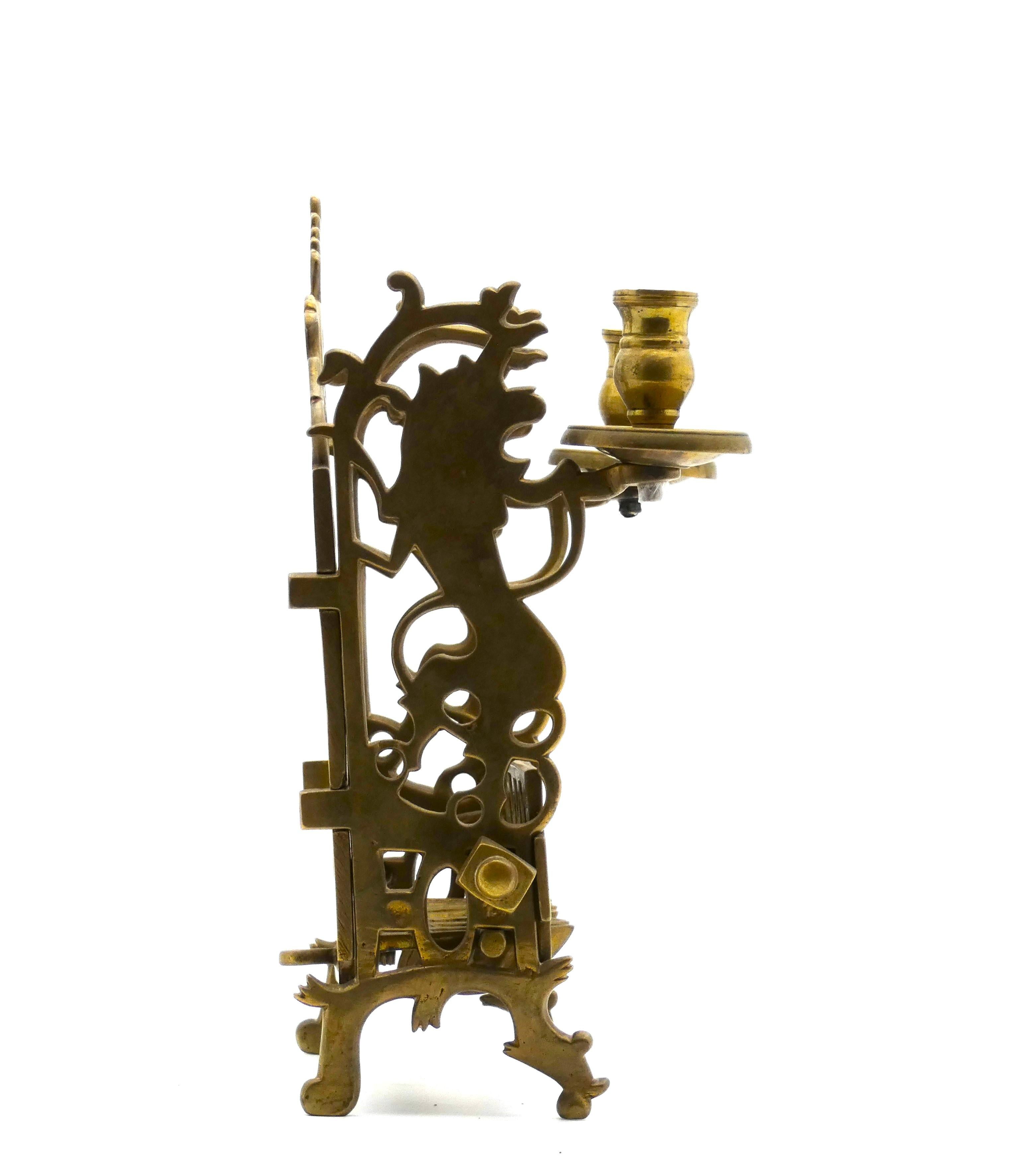 Baroque An Eastern Galician or Ukrainian Brass Candle Lamp , 19th Century For Sale
