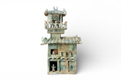 An Eastern Han Dynasty Glazed Terracotta Watchtower