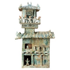 An Eastern Han Dynasty Glazed Terracotta Watchtower