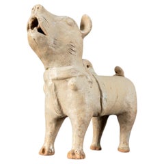 An Eastern Han Dynasty Green-Glazed Pottery Figure of a Dog