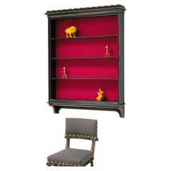 Antique An Ebonised and Gilt Hanging Bookcase